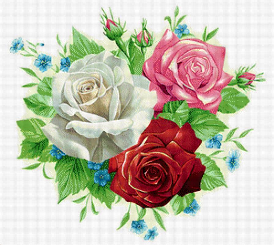 Вера, Надежда, Любовь - цветы, розы, букет - предпросмотр