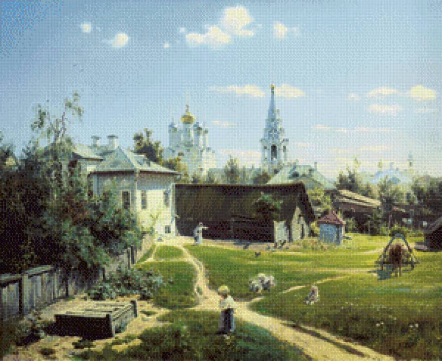московский дворик - картины живопись пейзаж - предпросмотр