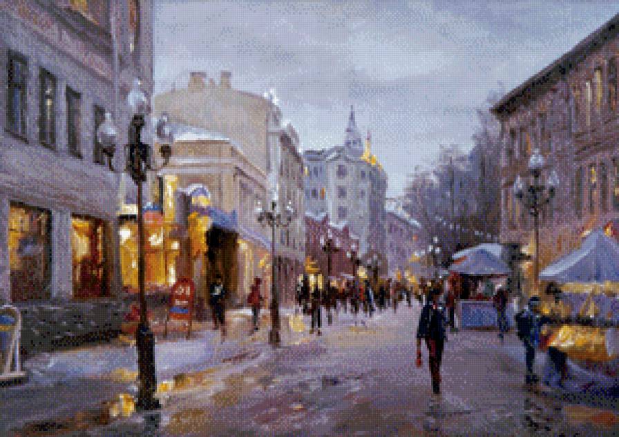 Арбат - картины живопись пейзаж город москва - предпросмотр