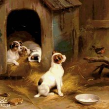 Схема вышивки «щенки»