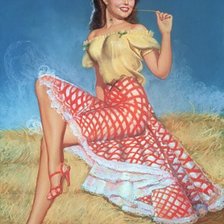 Схема вышивки «Девушка ретро»