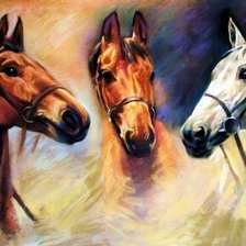 Оригинал схемы вышивки «Три коня» (№496946)