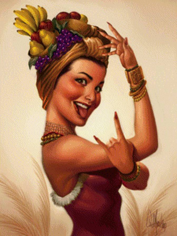 смешная - смешные, картина, фрукты, девушки - предпросмотр