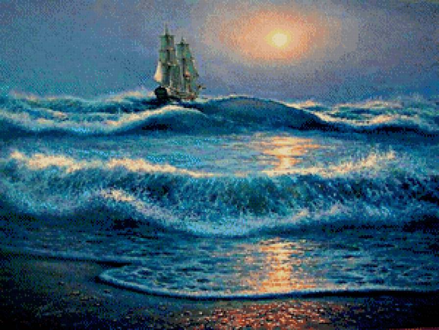 Легенда - шторм, путешествие, море, корабль - предпросмотр