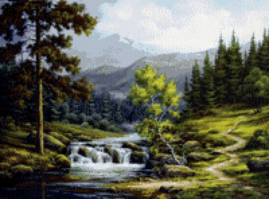 Ручей - ручей, лес, вода, природа - предпросмотр