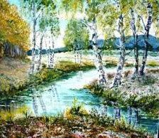 Схема вышивки «Jesienny pejzaz,bieriozy,ziwopis»