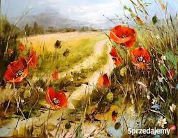 Maki na doroge - ziwopis, maki, cwety - оригинал