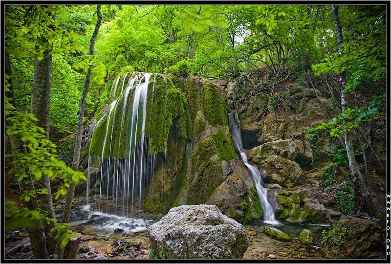 серебрянные струи - пейзаж, водопад, природа, крым - оригинал