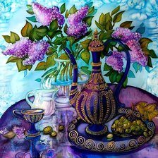 Схема вышивки «Сиреневый натюрморт»