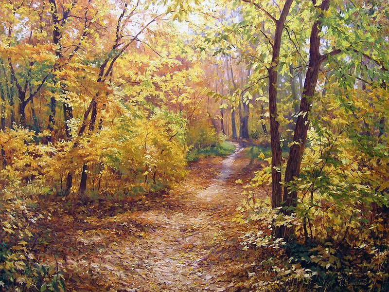 осень - живопись, картина - оригинал
