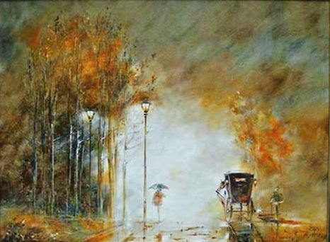 ulica nocziu - ulica, ziwopis, pejzaz - оригинал