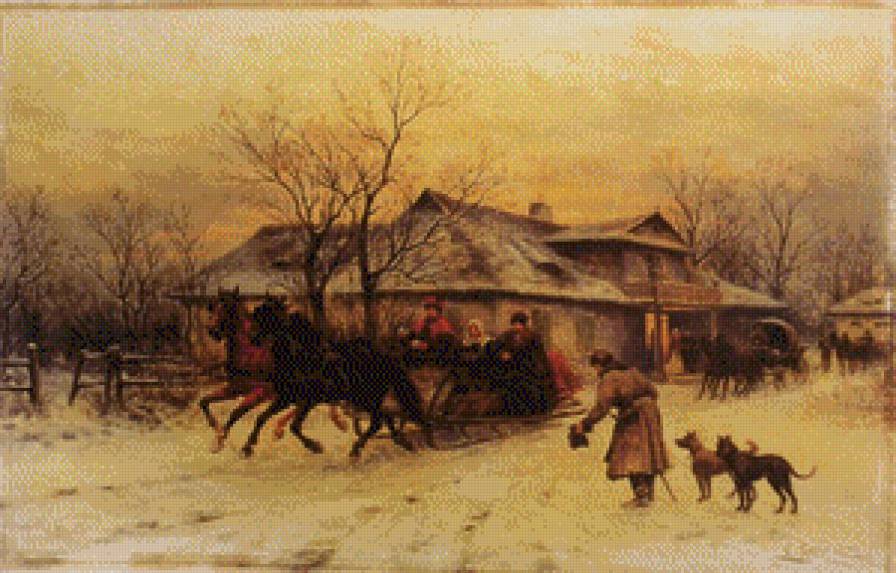 Jesienny pejzaz - ziwopis, ocen, pejzaz, domik - предпросмотр