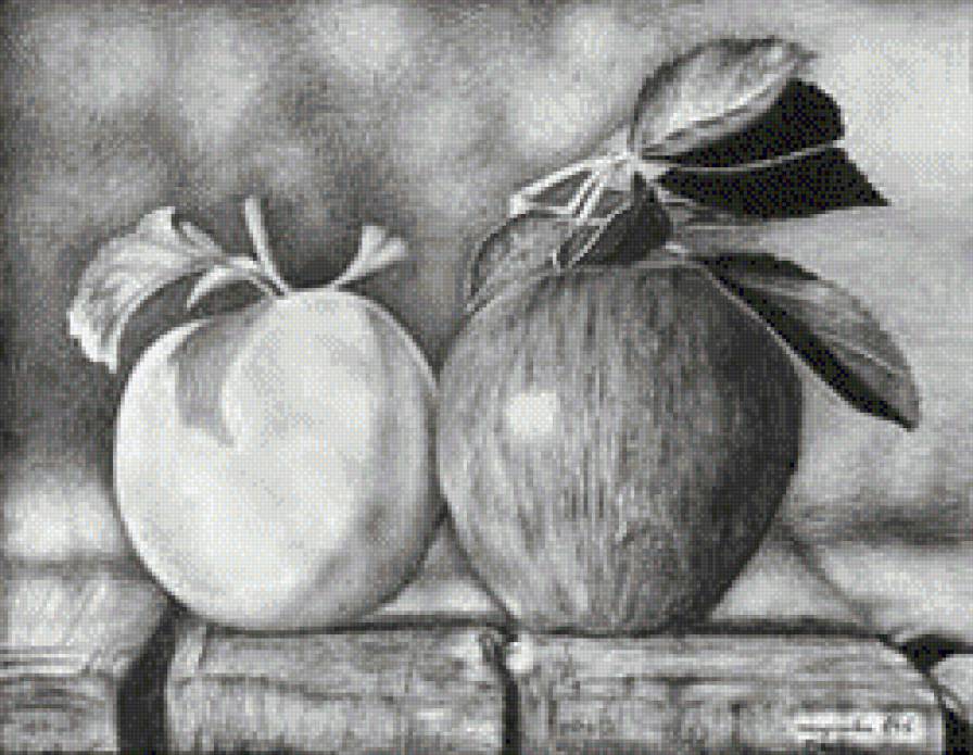 naturmort z jablokami - naturmort, ziwopis - предпросмотр