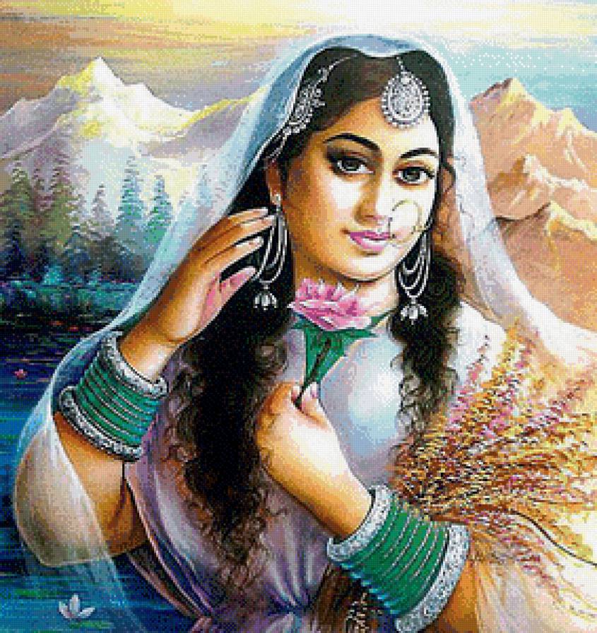 Индианка - незнакомка, девушка, индия, красавица, портрет, восток - предпросмотр