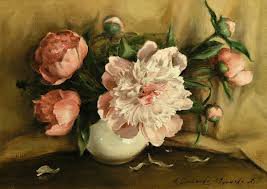 Peonie - peonie, cwety, ziwopis - оригинал