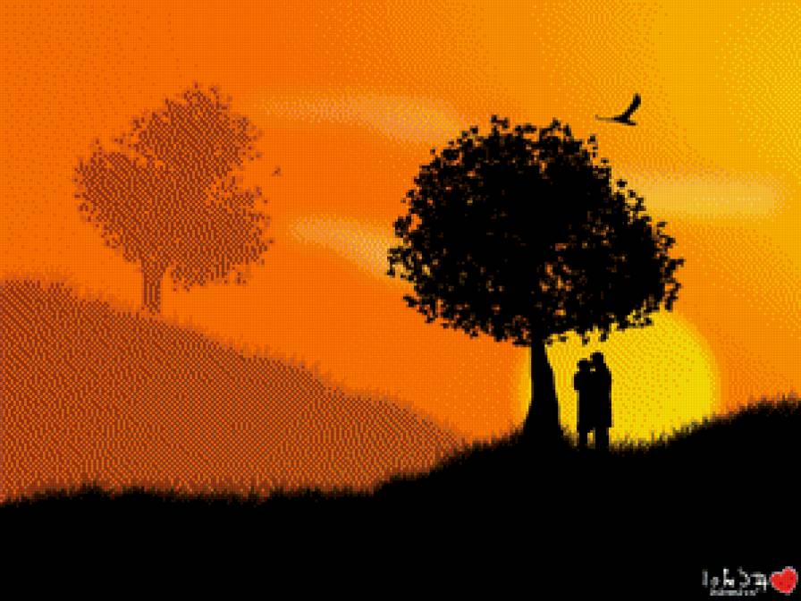 №498804 - вечер, двое, закат - предпросмотр