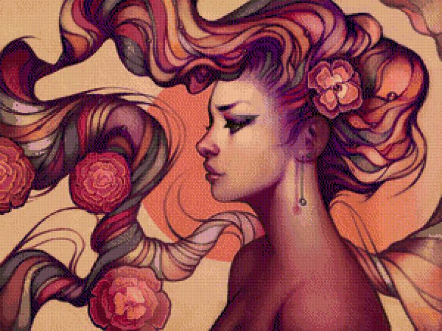 девушка - девушка жэнщина абстракция - предпросмотр