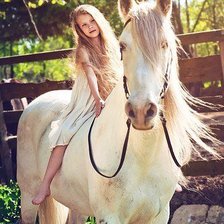 Схема вышивки «Девочка на лошади»