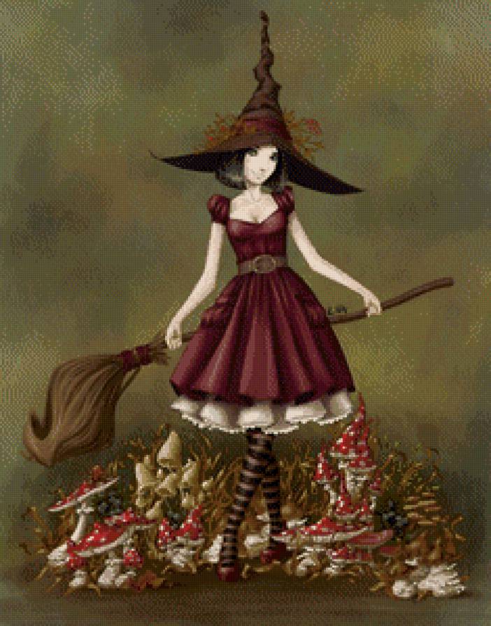 ведьмочка - девушка фэнтази сказка - предпросмотр