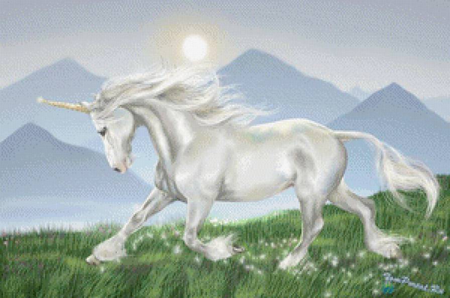 Единорог. - фентези, лошади, белый конь, единорог - предпросмотр