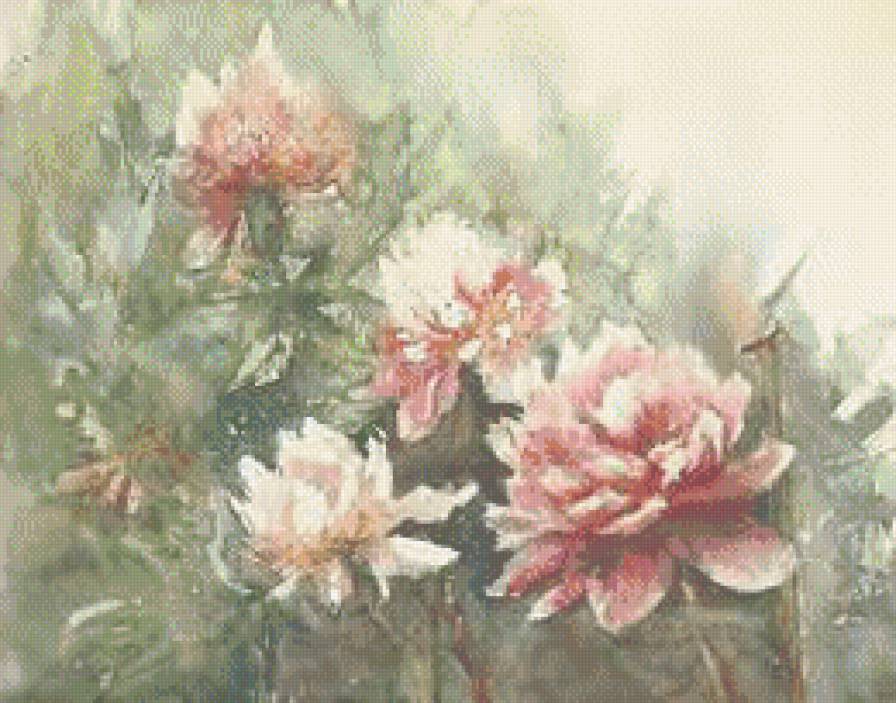 Peonie - peonie, ziwopis, cwety - предпросмотр