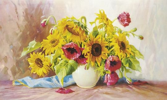 Sloneczniki - cwety, ziwopis - оригинал