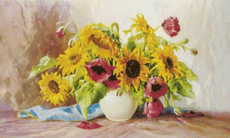 Sloneczniki - ziwopis, cwety - предпросмотр