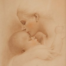 Оригинал схемы вышивки «Мама и ребенок» (№499358)