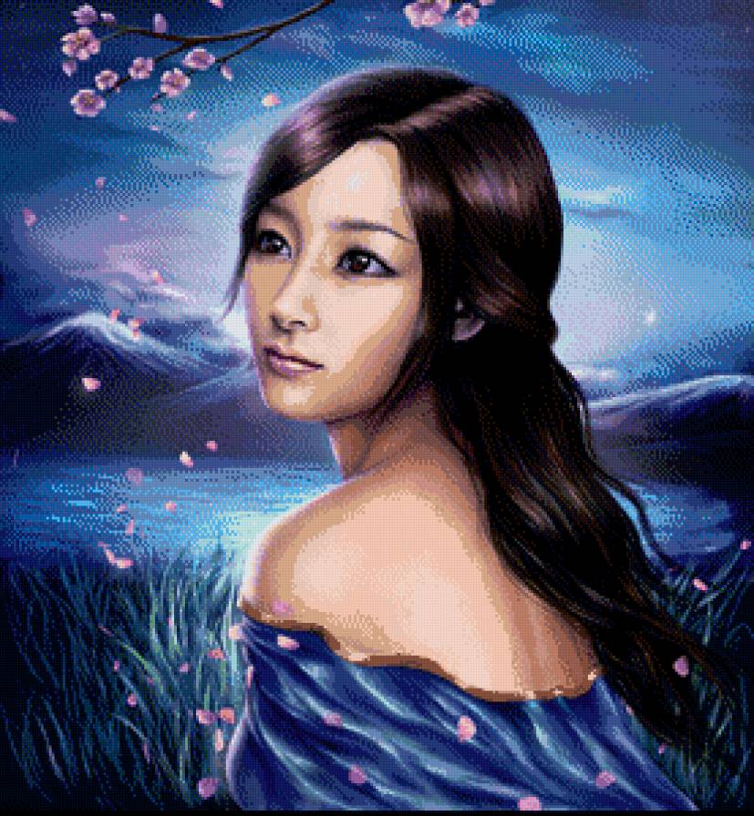 Музыка ветра - горы, девушка, пейзаж - предпросмотр