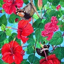 Цветы (индийская художница Бхагвати Нат)