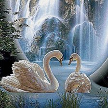 Схема вышивки «Пара Лебедей»