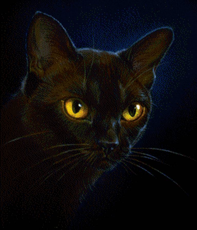 взгляд - глаза, кот, кошка, живопись - предпросмотр