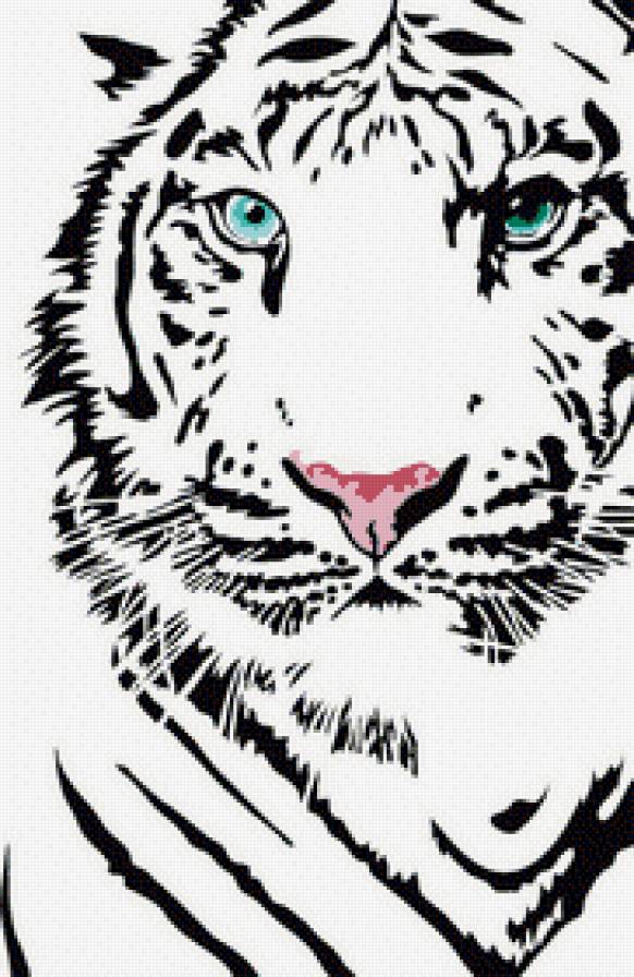 тигр - живопись, хищник, взгляд - предпросмотр