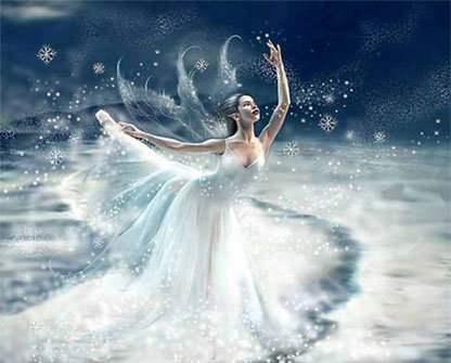 снежный балет - зима, фэнтези, девушка - оригинал
