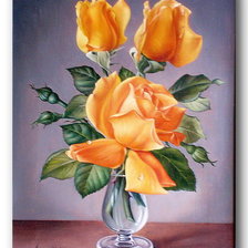 Оригинал схемы вышивки «Жёлтые розы» (№500596)