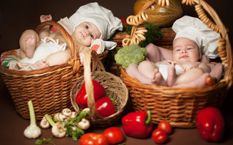 для кухни - дети, овощи, кухня - оригинал