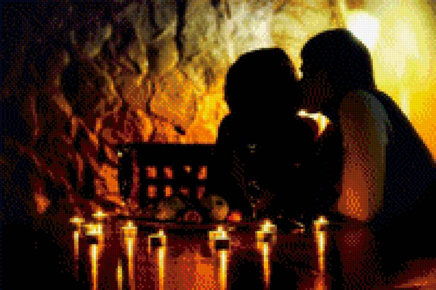 романтика - двое, свечи, романтика, любовь - предпросмотр