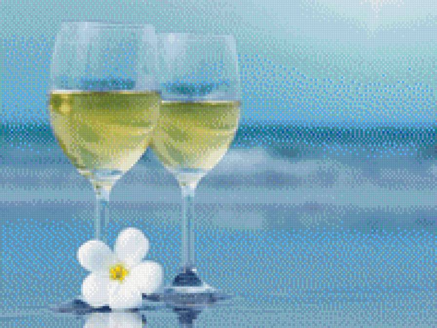Бокалы - море, красота, цветок, романтика, бокалы - предпросмотр