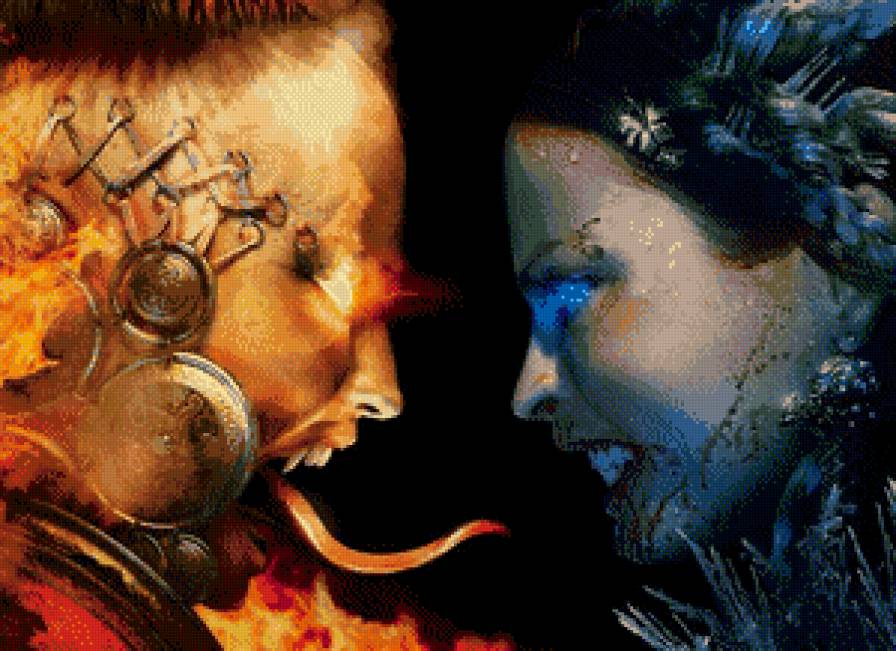 фея против дьявола - фентези, девушка, огонь, двое, противостояние - предпросмотр