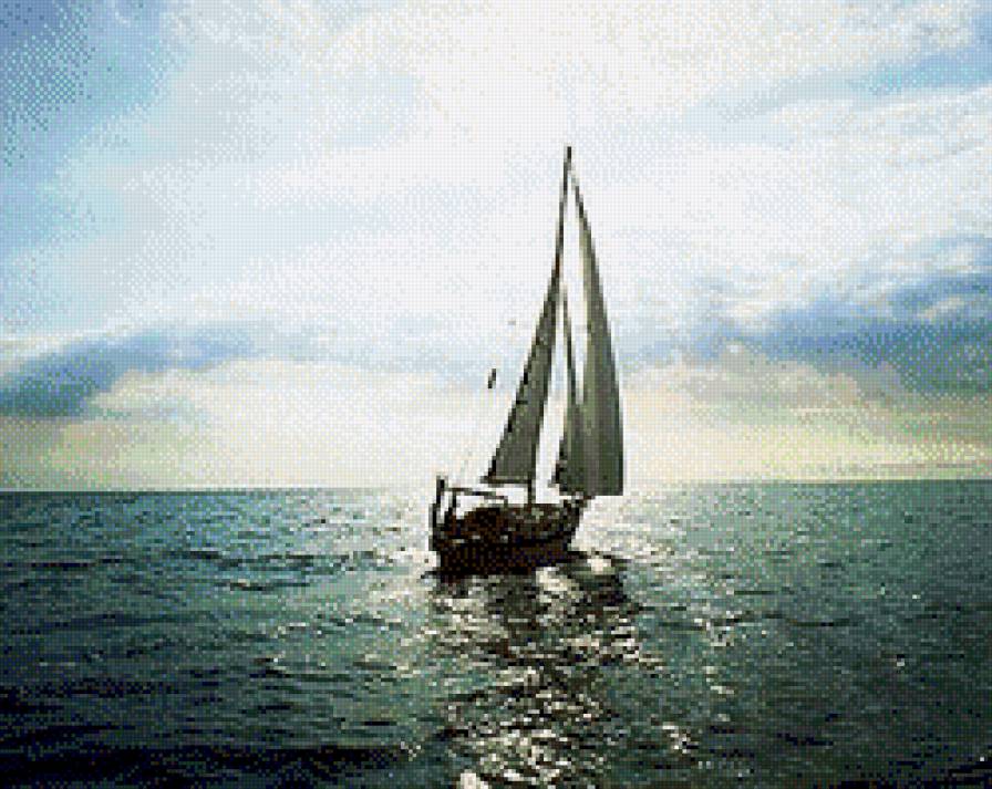 Парусник - море, вода, морской пейзаж, парусник - предпросмотр