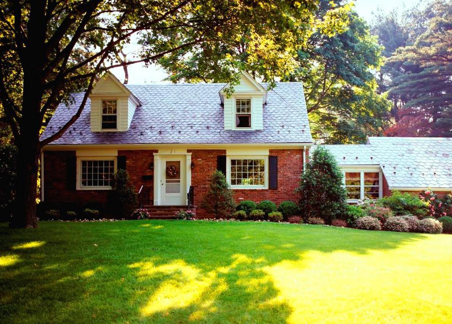 дом - цветы, дом, природа, пейзаж, деревья - оригинал