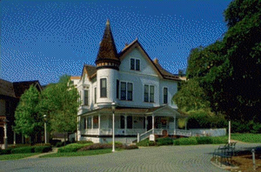 дом - цветы, дом, природа, пейзаж, деревья - предпросмотр