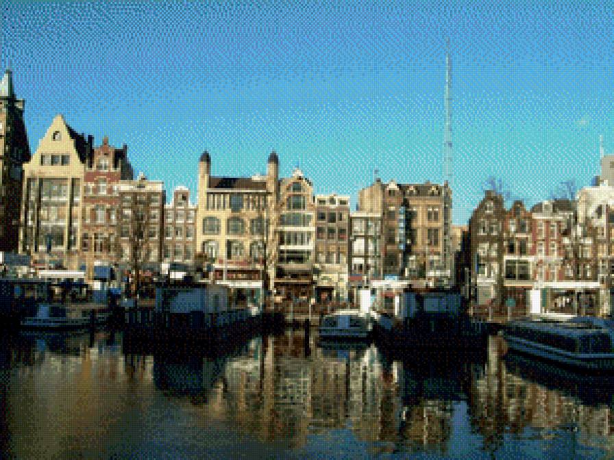 амстердам - дома, город, река - предпросмотр