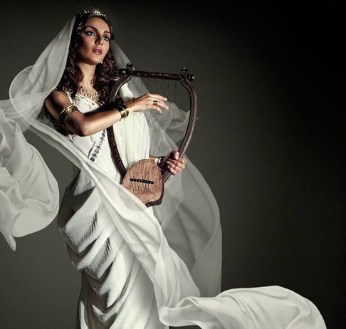 девушка с арфой - красота, арфа, девушка - оригинал