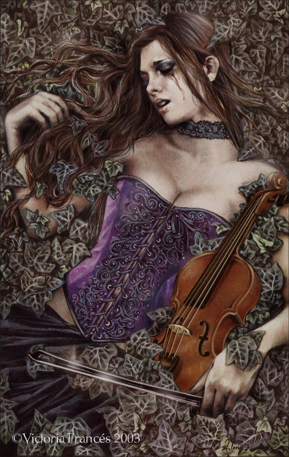 Скрипачка2 - виктория францес, музыка, девушка, готика - оригинал