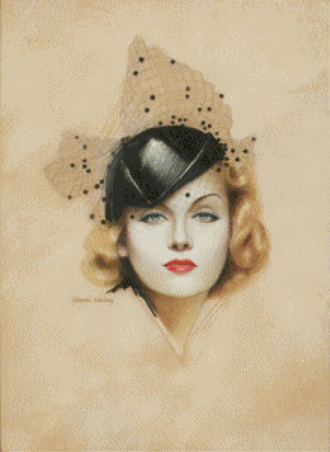 Дама в шляпке - дама, красавица, девушка - предпросмотр