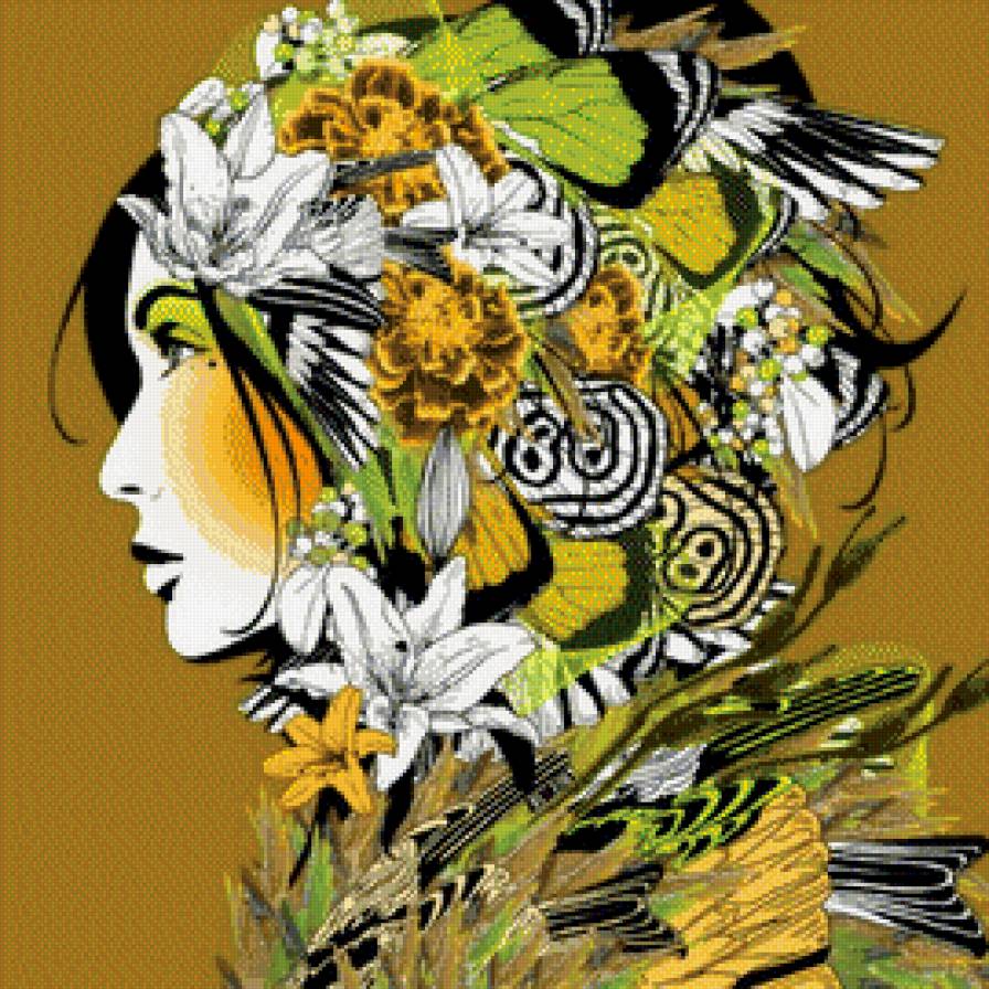 Девушка - абстракция, девушка, фэнтези - предпросмотр