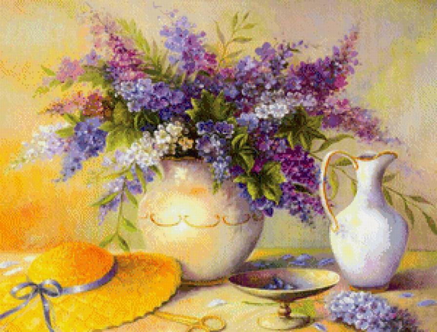 сиреневый натюрморт - натюрморт, цветы, сирень - предпросмотр
