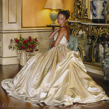 Схема вышивки «дама»