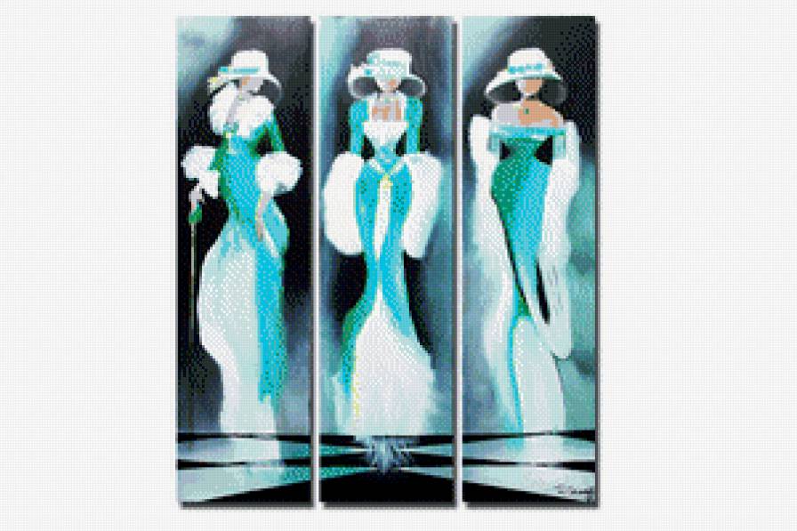 триптих девчата - девушки, триптих - предпросмотр